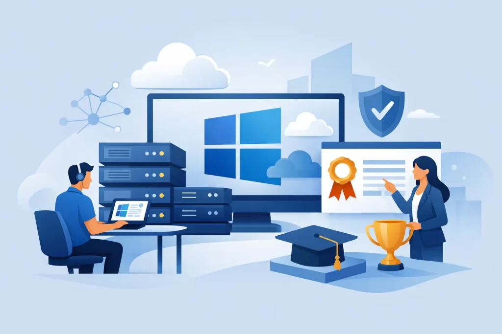 Kurs Windows Server për punë dhe certifikim